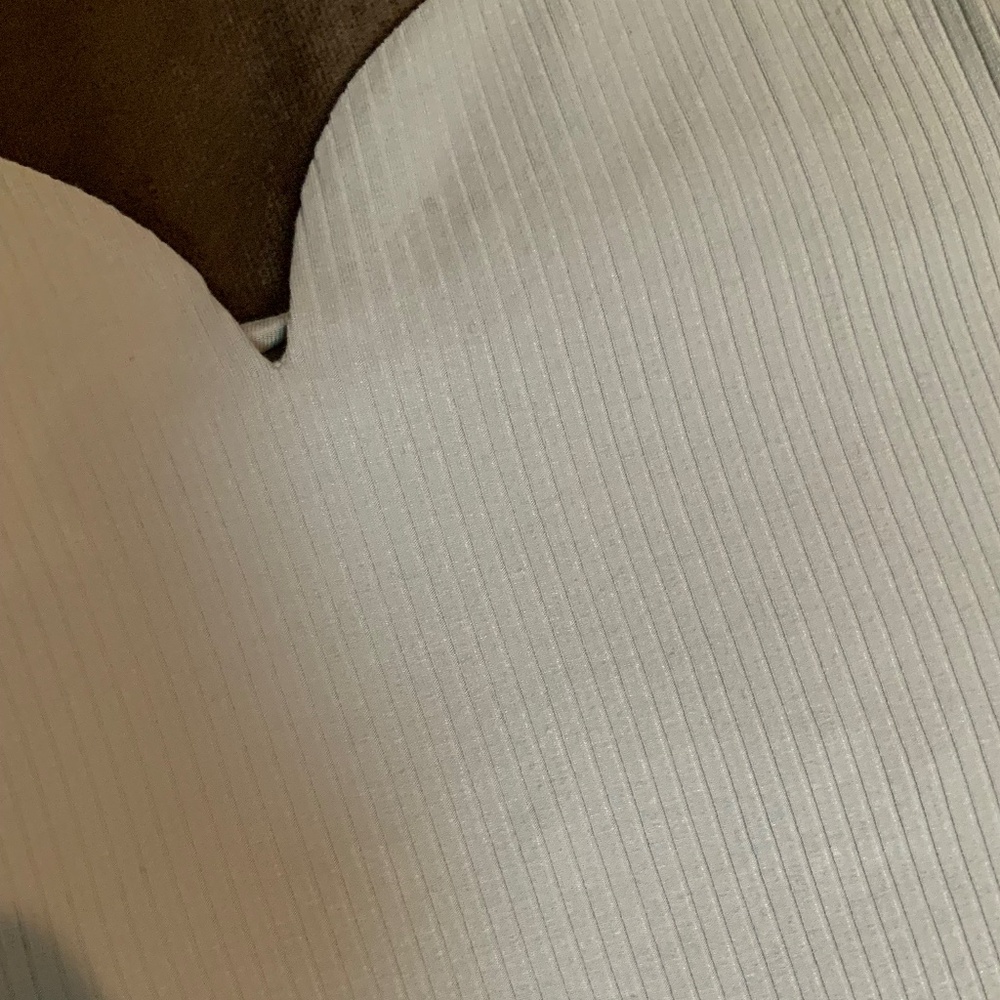 H&M Cream M Slim Fit Sweetheart neckline ribbed viscose jersey Tank Officecore - Picture 2 of 6